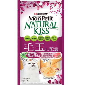 MonPetit MonPetit Natural Kiss 貓肉泥 吞拿魚肉粒去毛球配方 10g 10g  正面圖