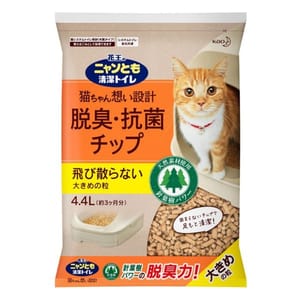 日本花王脫臭抗菌大粒 日本花王脫臭抗菌大粒 木貓砂 4.4L 4L  正面圖