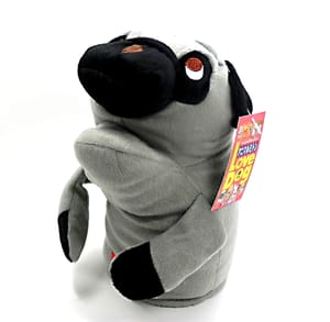 日本Bonbi 日本Bonbi ILOVEPETS Animal Mitten LoveDog 狗狗手偶玩具 灰黑八哥犬 一個入   正面圖