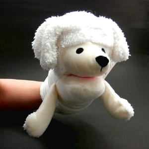 日本Bonbi 日本Bonbi ILOVEPETS Animal Mitten LoveDog 狗狗手偶玩具 白色貴婦狗 一個入 背面圖