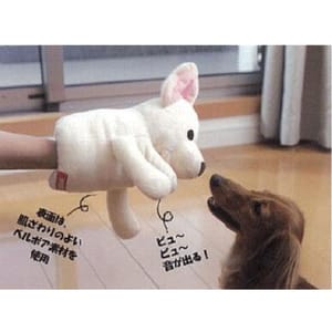 日本Bonbi 日本Bonbi ILOVEPETS Animal Mitten LoveDog 狗狗手偶玩具 白色貴婦狗 一個入 側面圖