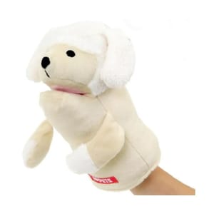 日本Bonbi 日本Bonbi ILOVEPETS Animal Mitten LoveDog 狗狗手偶玩具 白色貴婦狗 一個入 正面圖