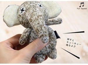 日本FAD 日本FAD 狗狗針織發聲玩具 小象 一個入 正面圖