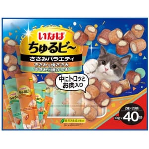 日本INABA 日本INABA 貓零食 軟心零食粒 雞肉及烤雞肉味 10g 40袋入 10g  正面圖