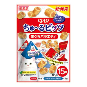 CIAO CIAO 貓零食 日本零食粒 金槍魚味 12g 15袋入 12g 正面圖