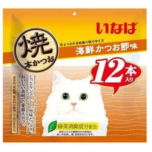 日本INABA燒鰹魚條 日本INABA燒鰹魚條 高齡貓用海鮮及鰹魚味 12本入  貓用 正面圖