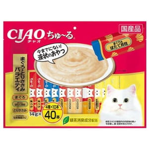 CIAO CIAO 肉泥 貓零食 雞肉金槍魚味 14g 40本入 14g 正面圖