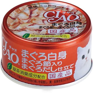 CIAO CIAO 貓罐頭 白身金槍魚+金槍魚節 85g 85g 正面圖