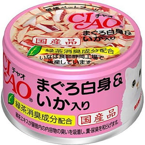 CIAO CIAO 貓罐頭 白身金槍魚+魷魚 85g 85g 正面圖