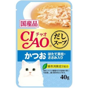 CIAO CIAO 貓濕糧 日本湯包系列 鰹魚+扇貝+雞肉 40g 40g  正面圖