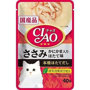 CIAO CIAO 貓濕糧 日本湯底軟包系列 雞肉+蟹柳+扇貝 40g 40g  正面圖