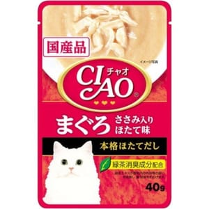 CIAO CIAO 貓濕糧 日本湯底軟包系列 金槍魚+雞肉+扇貝 40g 40g  正面圖