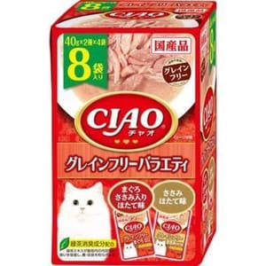 CIAO CIAO 貓濕糧 無穀物 金槍魚雞肉扇貝 40g 8袋入 40g 正面圖