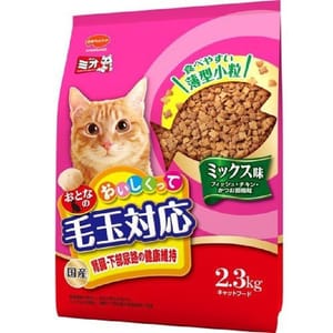 日本Mio三才 日本Mio三才 特選去毛球貓糧 腎臟及下部尿路健康維持配方 高齡貓適用 魚+雞肉+柴魚片味 2.3kg 3kg  正面圖