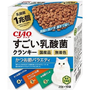 CIAO CIAO 貓糧 日本1兆個乳酸菌 鰹魚雜錦 20g 10袋入 20g  正面圖