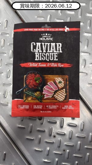 Absolute Absolute Holistic 貓狗小食 無穀物濃湯肉泥 吞拿魚+飛魚子 5支裝 60g 60g  正面圖