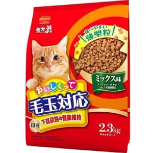 日本Mio三才 日本Mio三才 特選去毛球貓糧 腎臟及下部尿路健康維持配方 魚+雞肉+柴魚片味 2.3kg 3kg  正面圖