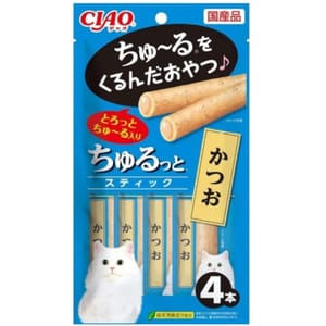 CIAO CIAO 貓零食 日本軟心流心棒 鰹魚味 4本入   正面圖