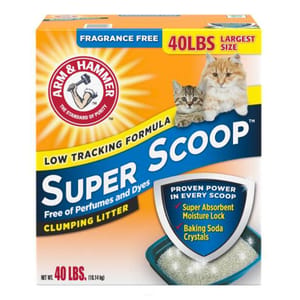 ARM ARM & HAMMER 貓砂 原味配方 Super Scoop 礦物貓砂 40lbs 40lb  正面圖