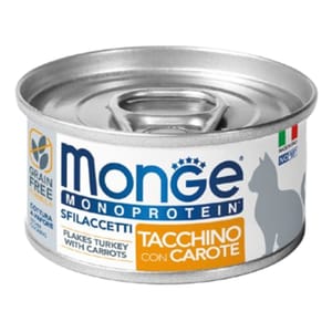 Monge MONOPROTEIN Cat Canned Food Flakes Turkey with Carrots Recipe 80g (MO7191) pet shop