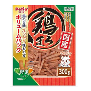 Petio Petio 狗零食 日本產濃郁蒸雞條 高纖蔬菜 300g 300g 正面圖