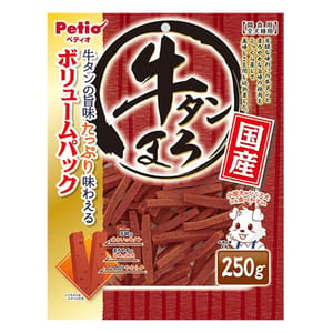 Petio Petio 狗零食 日本產濃郁蒸牛舌頭 原味 250g 250g 正面圖