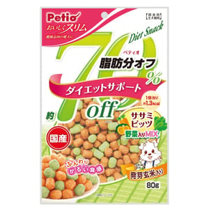 Petio Petio 狗零食 日本產 70% off 低脂雞胸肉蔬菜粒 減肥輔助 80g 80g 正面圖
