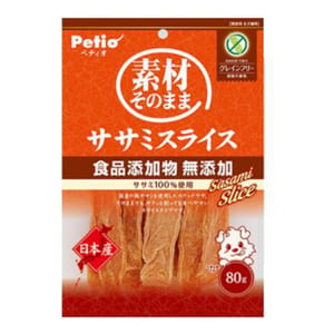 Petio Petio 狗零食 日本產無添加 日本產風乾雞胸肉片 低敏無穀物 80g 80g 正面圖