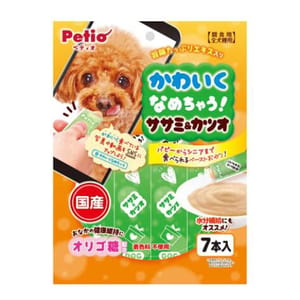 Petio Petio 狗零食 日本產低脂雞胸肉&鰹魚醬 腸道健康 水分補充 7支裝 正面圖