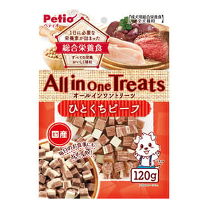 Petio Petio 狗零食 日本產 All in One Treats 綜合營養 濃郁一口牛肉粒 120g 120g 正面圖