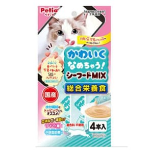 Petio Petio 貓零食綜合營養 日本產混合海鮮醬 腸道健康 水分補充 4支裝 正面圖