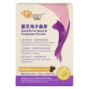 Cosset Cosset 靈芝孢子蟲草貓用肉粒配方 180粒 180粒 貓用 正面圖