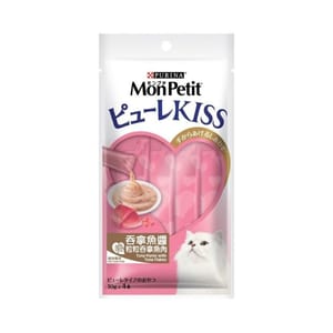 MonPetit MonPetit Puree Kiss 貓肉泥 吞拿魚醬伴粒粒吞拿魚肉 10g 10g  正面圖