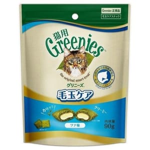 日本Greenies貓齒靈 日本Greenies貓齒靈 貓零食 夾心潔齒餅 毛玉配方 吞拿魚味 90g 90g  正面圖