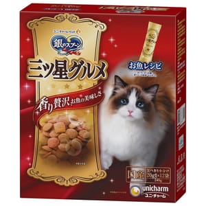 Unicharm Unicharm 貓零食 日本三星銀匙貓脆餅 綜合魚味 240g 240g  正面圖