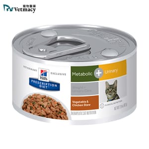 Hills Hills 處方糧 貓罐頭 Metabolic 肥胖基因代謝及泌尿系統護理配方 雞肉燉蔬菜 2.9oz 9oz 正面圖