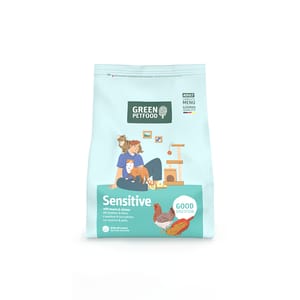 Green Green Petfood FairCat/Sensitive 貓糧 蟲製防過敏配方 300gx5包 300g 正面圖