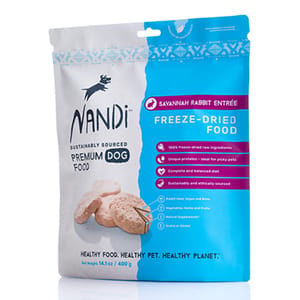 Nandi Nandi 狗糧 凍乾大草原野兔肉 Freeze Dried Savannah Rabbit 400g 400g 正面圖