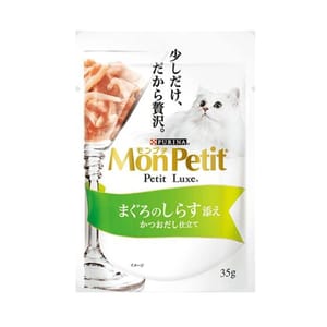 MonPetit MonPetit 貓濕糧 Luxe 極尚料理包系列 吞拿魚及白飯魚 35g 35g 正面圖
