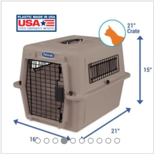 美國Petmate 美國Petmate 健力時款運輸飛機籠 細碼 杏色 正面圖