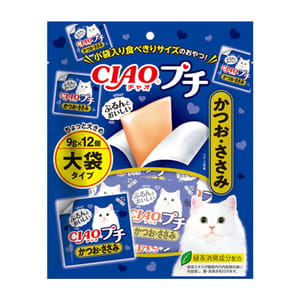 CIAO CIAO 貓零食 日本大大塊肉片 鰹魚+雞肉味 9g 12枚 9g 正面圖