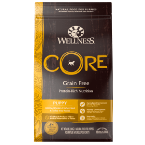 WELLNESS WELLNESS CORE 狗糧 無穀物 幼犬低敏成長配方 去骨雞及火雞 26lb 26lb  正面圖