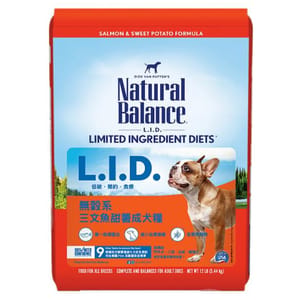 Natural Natural Balance 狗糧 L.I.D. 無穀系 三文魚甜薯 成犬配方 12lb 12lb  正面圖