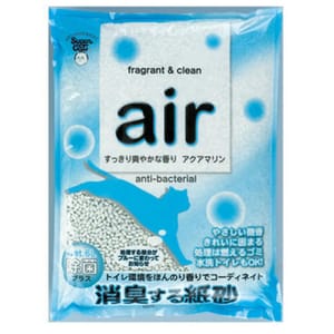 日本Super 日本Super Cat air除菌消臭 紙貓砂 水晶藍 6L 6L  正面圖