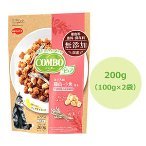 COMBO COMBO 貓糧 日本凍乾混合貓乾糧 金槍魚+雞肉+小魚乾 200g 200g 正面圖