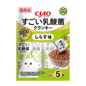 CIAO CIAO 貓糧 日本3000億個乳酸菌系列 白身魚味 22g 5袋入 22g  正面圖