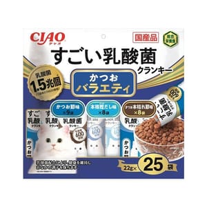 CIAO CIAO 貓糧 日本1.5兆億個乳酸菌系列 鰹魚混合味 22g 25袋入 22g  正面圖
