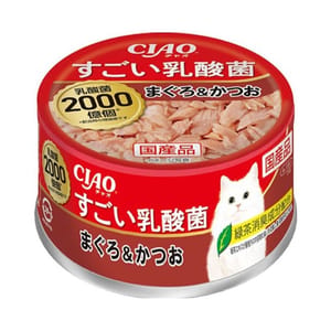 CIAO CIAO 貓罐頭 2000億個乳酸菌 金槍魚+鰹魚 85g 85g 正面圖