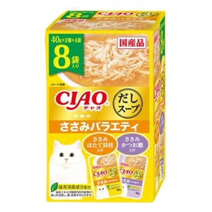 CIAO CIAO 貓濕糧 だしスープ 雞肉扇貝+雞肉鰹魚 40g*8袋入 40g  正面圖