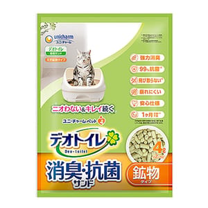 Unicharm Unicharm 日本消臭大師防飛散消臭抗菌沸石 矽膠貓砂 原味 4L 4L  正面圖
